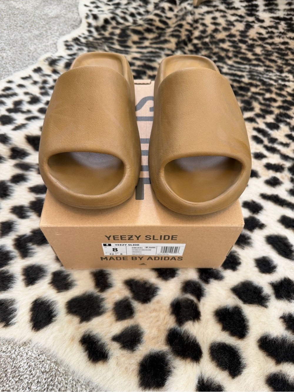 2021 ADIDAS YEEZY SLIDE KANYE WEST CORE BROWN BOOST 350 Size 8